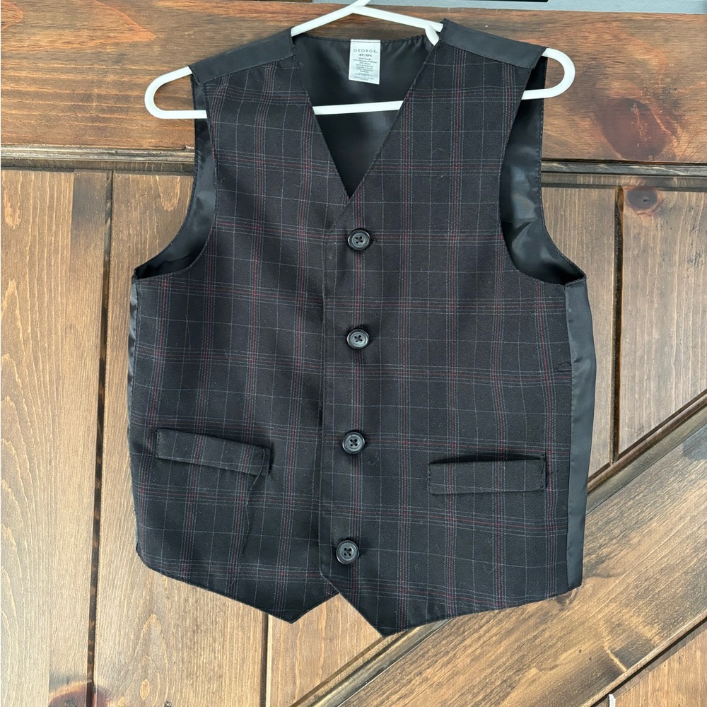 George 4T Boy's Black Striped Vest Best Dressed Church Weddings